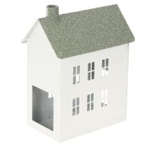 Článok Dekoratívny kovový domček v tvare s oknami a komínom, 22 cm