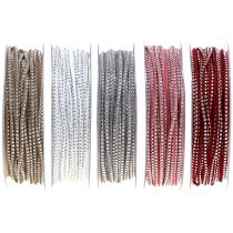 položky Ozdobný kožený šnúrkový remienok s nitmi 3mm 15m