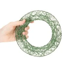 položky Zelený dekoratívny veniec z drôteného pletiva na DIY projekty, 19 cm, 2 kusy
