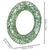 položky Zelený dekoratívny veniec z drôteného pletiva na DIY projekty, 19 cm, 2 kusy