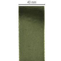Článok Saténová stuha na darčekové balenie, taftová stuha, zelená, šírka 40 mm, dĺžka 5 m