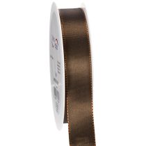 Článok Hnedá taftová stuha na rolke, univerzálna na dekoráciu, šírka 25 mm, dĺžka 50 m