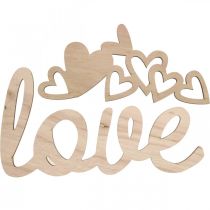 položky Srdiečka &quot;Love&quot; drevená dekorácia prírodná s magnetom dekorácia znak 20,5/25cm 6 kusov