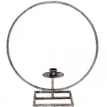 položky Ozdobný prsteň kovový svietnik strieborný shabby chic Ø32cm