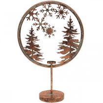 položky Ozdobný prsteň Vianočný Zimný podstavec na čajovú sviečku les Ø37,5cm