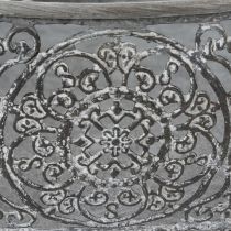 Článok Dekoratívna miska kovová oválna so vzorom sivá 25,5/29/34,5 cm sada 3 kusov