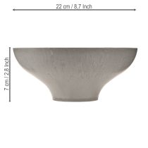 položky Dekoratívna misa s podstavcom, okrúhla misa na rastliny, sivá, Ø19 cm, V8 cm