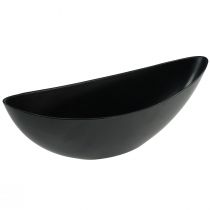položky Dekoračná miska čierna stolová dekorácia rastlinka loďka 38,5x12,5x13cm