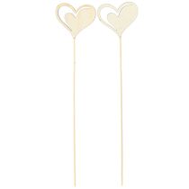 položky Ozdobná zátka srdiečka červená biela drevená dekorácia 7,5×6,5cm 12 ks