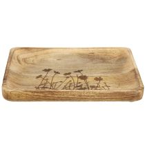 položky Ozdobný podnos z mangovníkového dreva s kvetinovým vzorom podnos 25×20cm