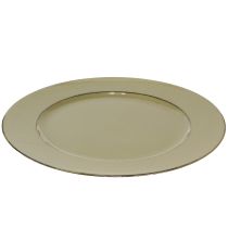 položky Dekoratívny tanier zelený plastový tanier vintage machovo zelený hnedý Ø33cm