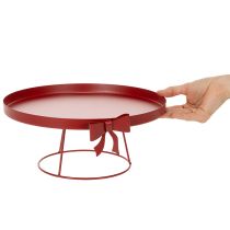 Článok Dekoratívny podnos na stojane s kovovou mašľou, 30 cm, 2-dielna sada