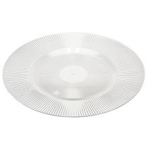 položky Dekoratívny tanier s drážkami plastový tanier plastový tanier priehľadný Ø33cm