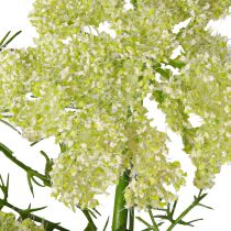 položky Kôpor umelá rastlina s dlhou stonkou lúčny kvet zelený biely 87cm