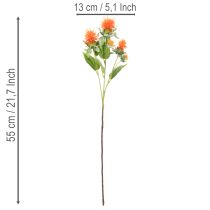 položky Umelý oranžový svetlicový kvet ako umelý kvet do vázy a na dekoráciu, 55 cm, 4 kusy