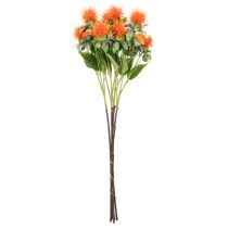 položky Umelý oranžový svetlicový kvet ako umelý kvet do vázy a na dekoráciu, 55 cm, 4 kusy