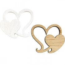položky Dvojité srdce drevené, rozptylová dekorácia svadobné srdiečka B3cm 72 kusov