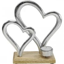 položky Svietnik na čajovú sviečku srdce kovová dekorácia stolová dekorácia drevo 22cm