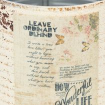 položky Plechový kvetináč krémový, Shabby Chic, Ø11cm, V10,5cm