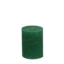 Jednofarebné sviečky tmavozelené 60x80mm 4ks