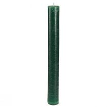 položky Jednofarebné sviečky tmavozelené tyčinkové sviečky 34x300mm 4 ks