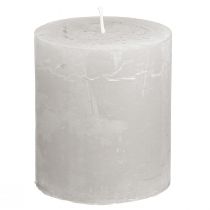 položky Jednofarebné sviečky svetlosivé stĺpové sviečky 70×80mm 4 ks