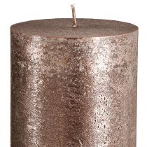 položky Medené stĺpikové sviečky v jednofarebnej farbe, 85 mm x 200 mm, sada 2 kusov - dlhá doba horenia, slávnostný kovový dizajn na dekoráciu