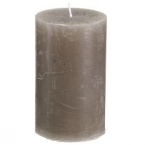 položky Jednofarebné stĺpové sviečky hnedé sviečky 60x100mm 4 ks