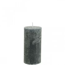 Jednofarebné sviečky antracitové stĺpové sviečky 50×100mm 4ks