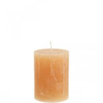 položky Jednofarebné sviečky Oranžové Peach stĺpové sviečky 60×80mm 4ks