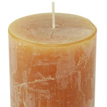 položky Jednofarebné sviečky žlté Rustic Safe Candle 80×110mm 4ks