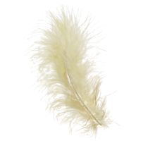 položky Pravé pierka na remeslá vo svetložltej farbe 5cm - 10cm 20g