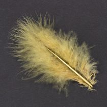 položky Pravé pierka na výrobu vo svetložltej farbe, 5 cm – 10 cm, 20 g