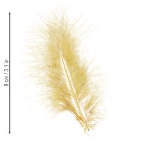 položky Pravé pierka na výrobu vo svetložltej farbe, 5 cm – 10 cm, 20 g