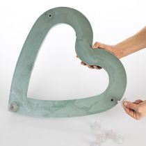 položky Kvetinové penové srdce otvorené zásuvný materiál zelená 38cm 2 kusy svadobná dekorácia