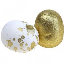 položky Polystyrénové vajíčka Polystyrénové kraslice ozdoba z bieleho zlata 3cm 32 kusov