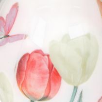 položky Veľkonočná dekorácia na vajíčka, motív tulipánu so stuhou na zavesenie a jarnú dekoráciu, 6 cm, 12 kusov