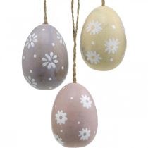 položky Veľkonočné vajíčka s kvetinovou dekoráciou na zavesenie drevené vajíčko triedené 7cm 3ks