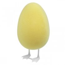 položky Dekoračné vajíčko s nožičkami žlté stolové dekorácie Veľkonočné ozdobné figúrkové vajíčko V25cm