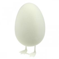 položky Ozdobné vajíčko s nožičkami Dekorácia na stôl z bielka Veľkonočná figúrka V25cm