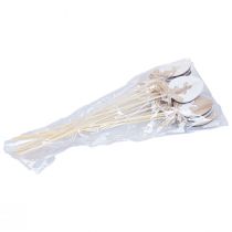 položky Kvetinová zátka Veľkonočná dekorácia drevené vajíčko so zajačikom prírodný 5×7cm 12 ks