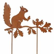 položky Záhradné kolíky veverička na konári patina kovu V42cm 3ks