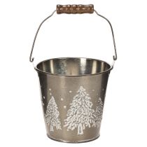 Článok Dekoratívne vedro s jedličkami a drevenou rukoväťou, 13 cm