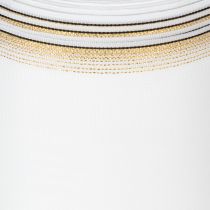 položky Elegantná moaré stuha na veniec, 125 mm, biela so zlatým lemom - Vysokokvalitná dekoračná stuha na kvetinárstvo a oslavy