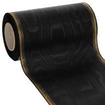 položky Elegantná moaré stuha na veniec, 175 mm čierna s perleťovým okrajom a taftovou väzbou, ozdobná stuha na pohrebné kvety, mašľová stuha, 25 m