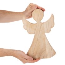 Článok Drevená dekoračná figúrka anjela z ľahkého prírodného dreva, vianočná dekorácia, 30 cm