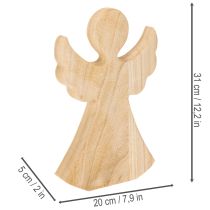 Článok Drevená dekoračná figúrka anjela z ľahkého prírodného dreva, vianočná dekorácia, 30 cm