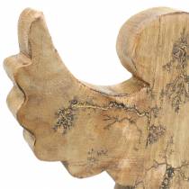 položky Drevený anjel s trblietavými intarziami prírodné mangové drevo 19,4 × 18,3 cm