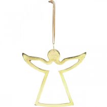 položky Kovový prívesok, deko anjel, adventná dekorácia Zlatý 15×16,5cm