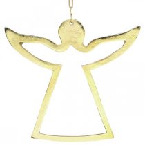 položky Kovový prívesok, deko anjel, adventná dekorácia Zlatý 15×16,5cm